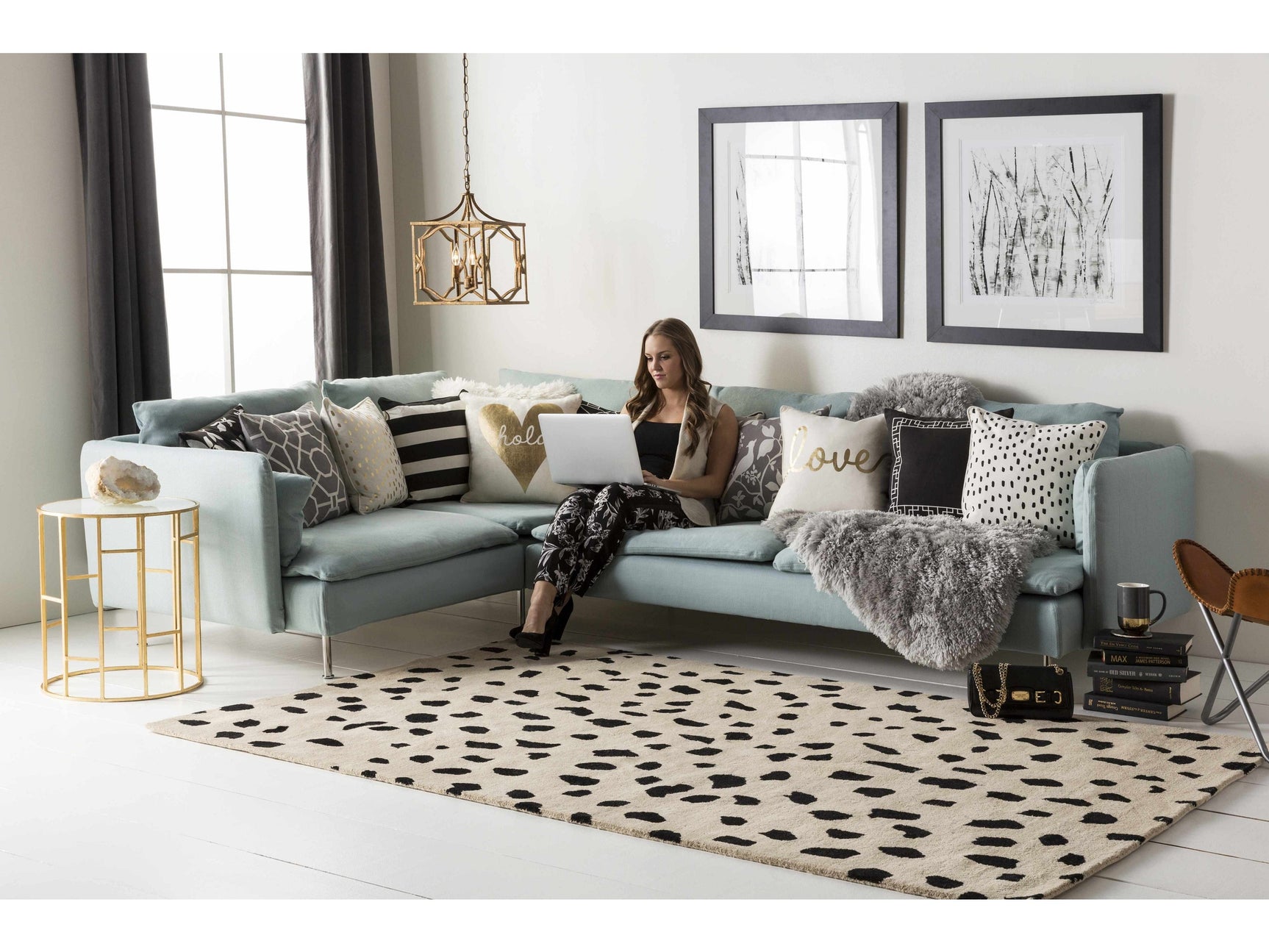 Guiseley Dalmatian Wool Area Rug - Ornate Home