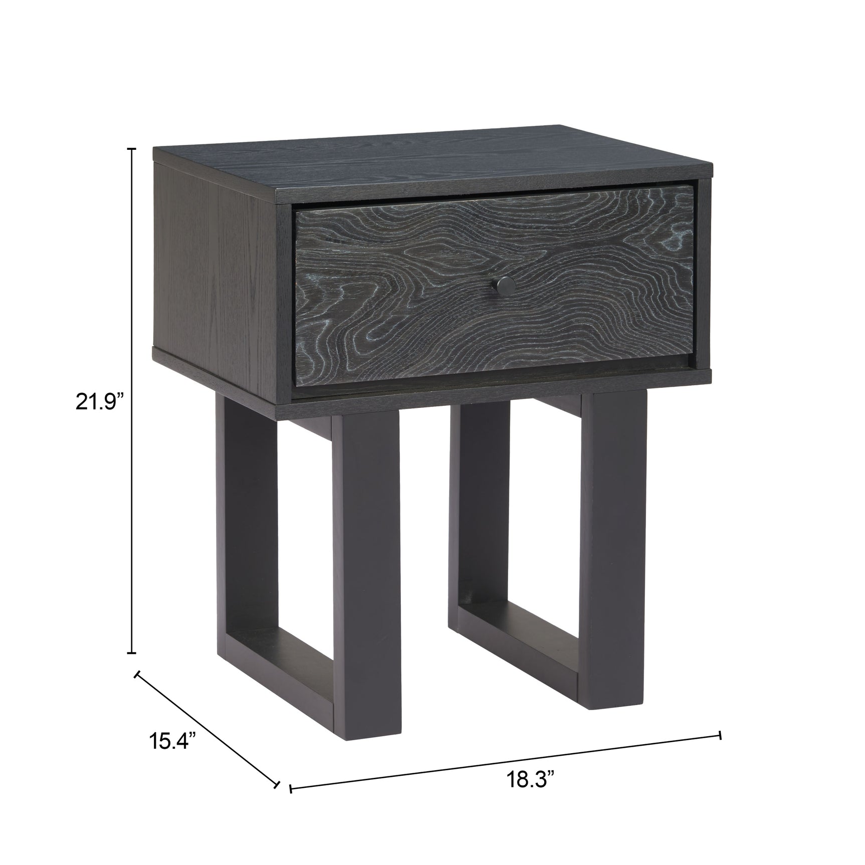 Gus Black Nightstand - Ornate Home