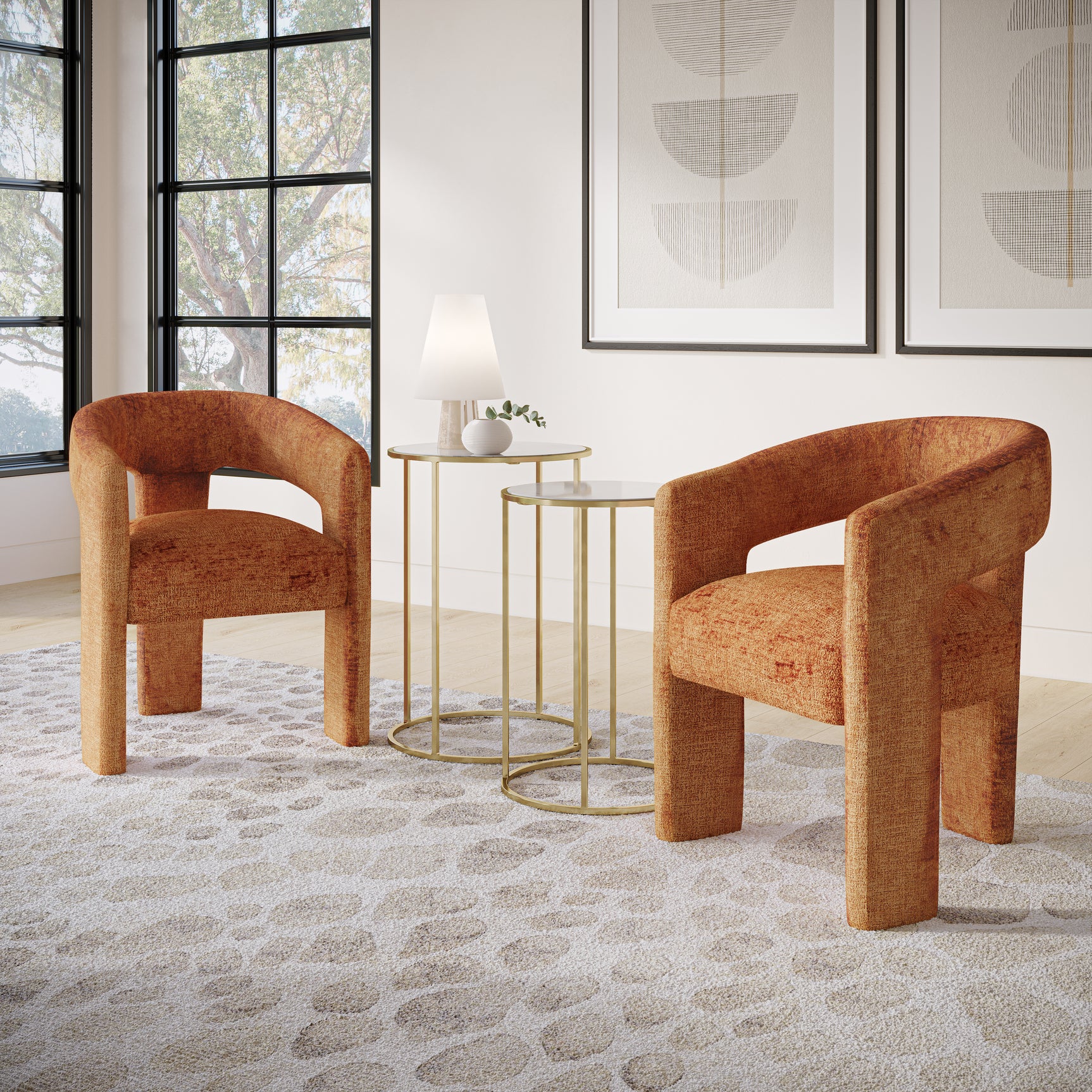 Gwen Rust Uph Chair - Ornate Home