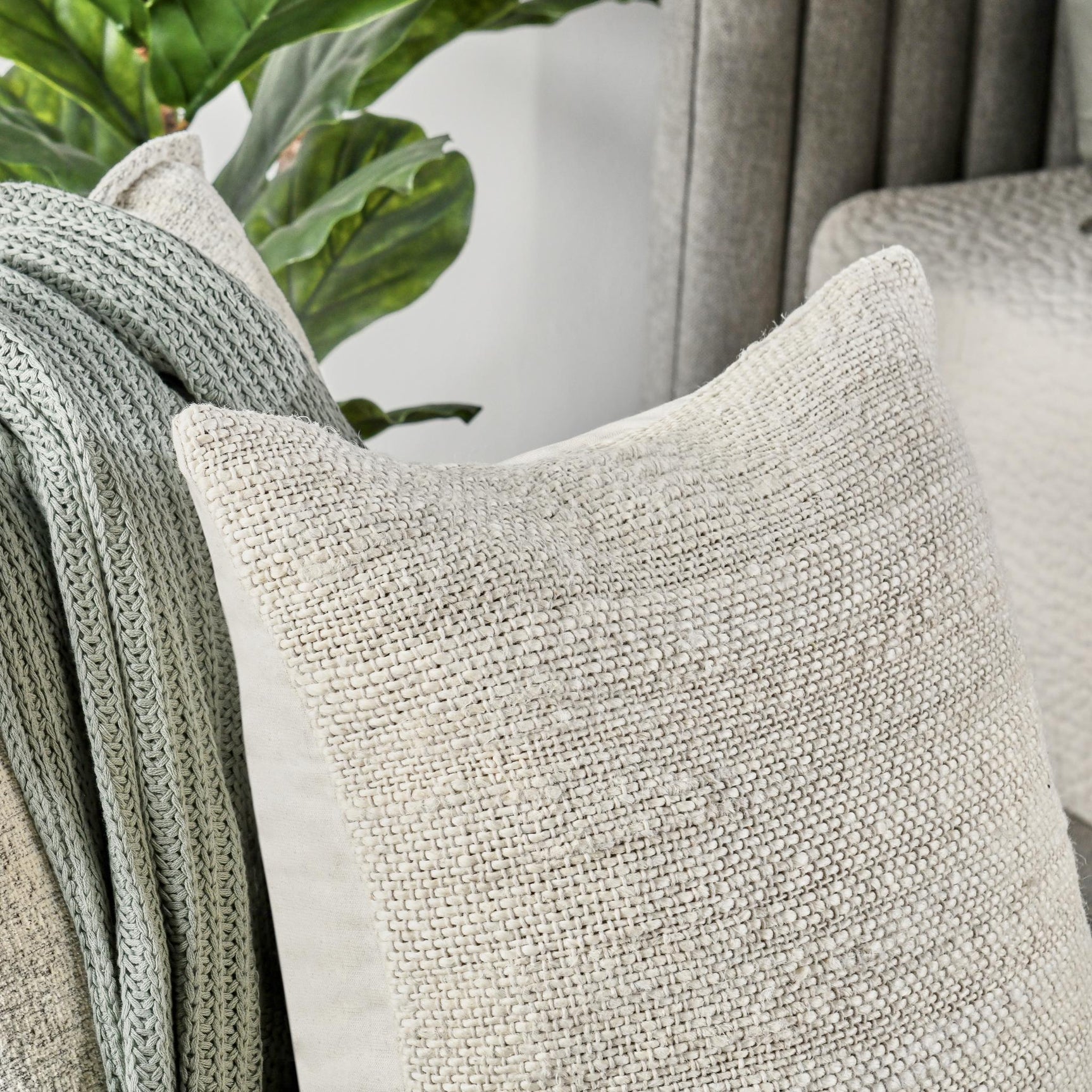 HC Halter Ivory 22x22 Throw Pillow - Ornate Home