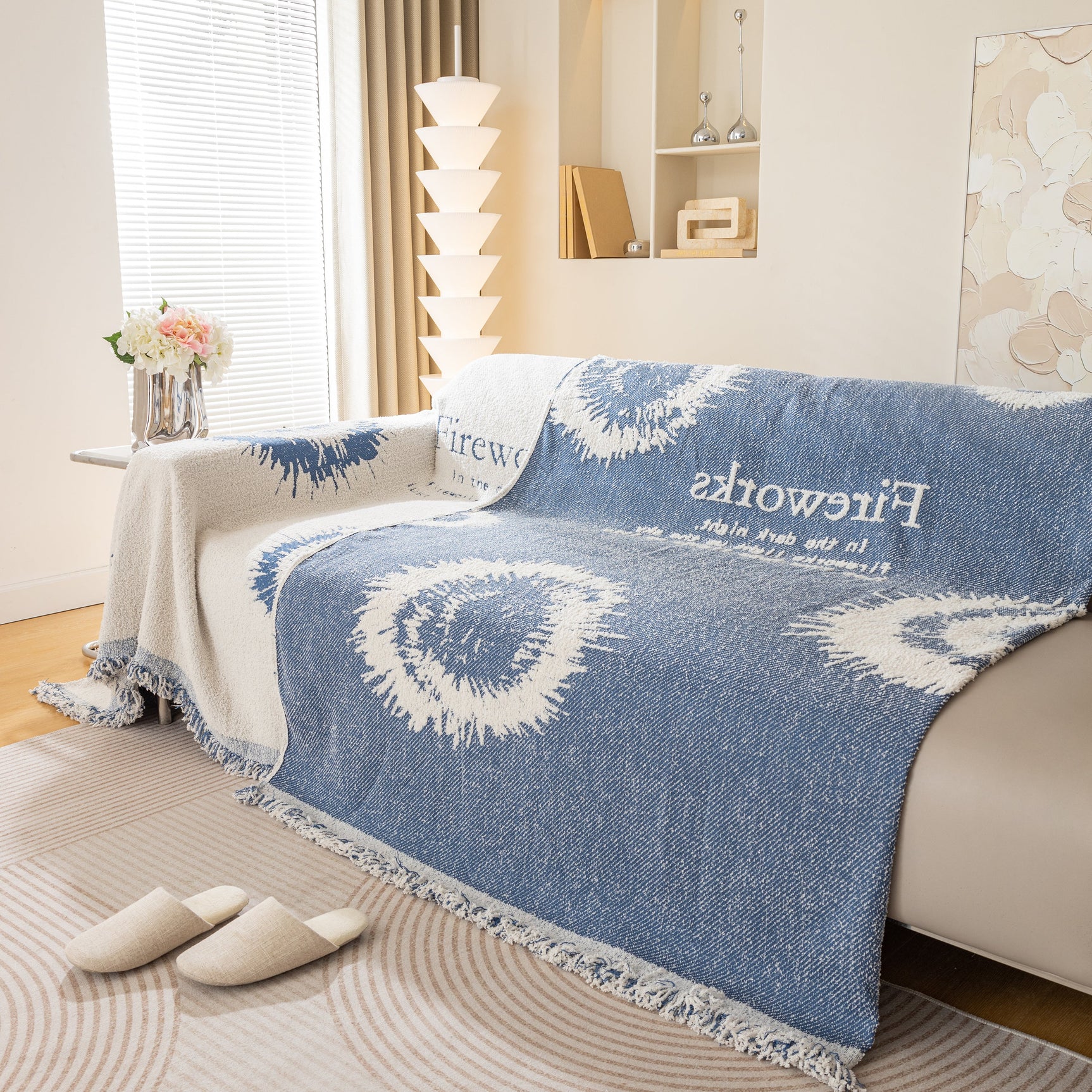 Fireworks Reversible Couch Cover Blankets Furniture Covers Washable Sectional Couch Covers