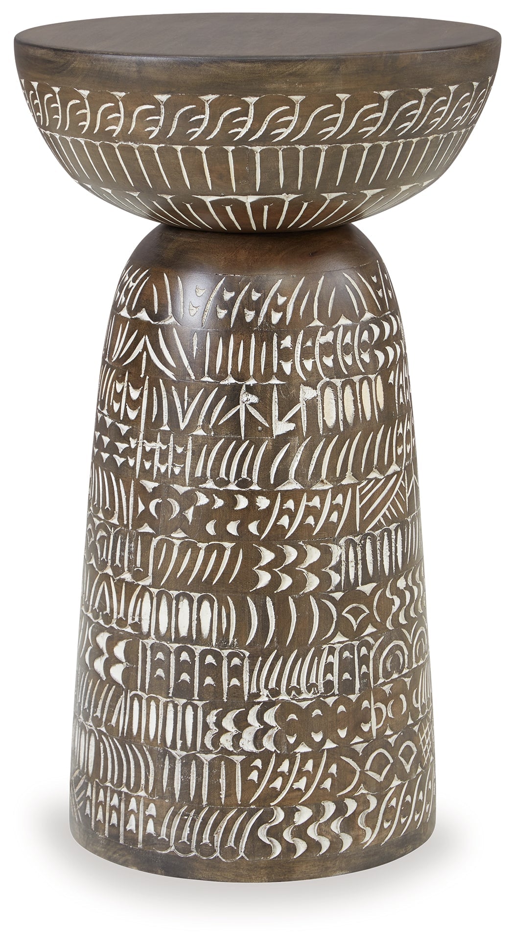 Hadcher Cream/Brown Accent Table - Ornate Home