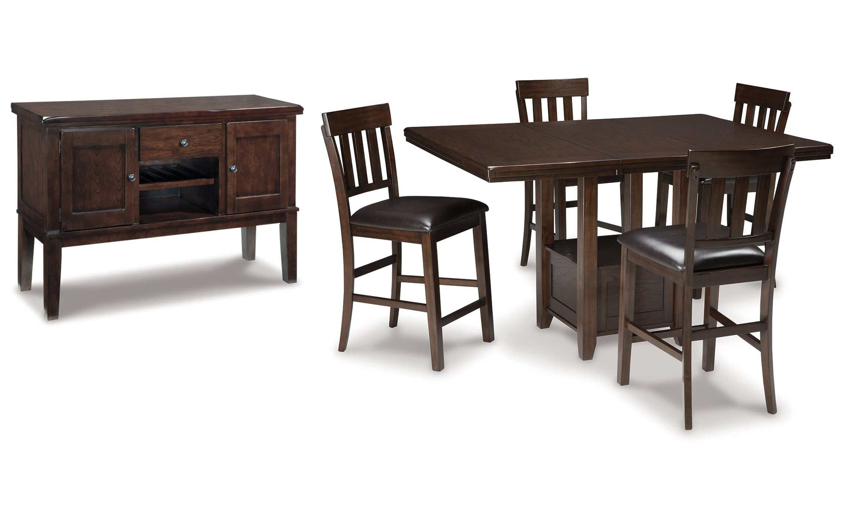 Haddigan Dark Brown Counter Height Dining Room Sets (Online Special Price) - Ornate Home