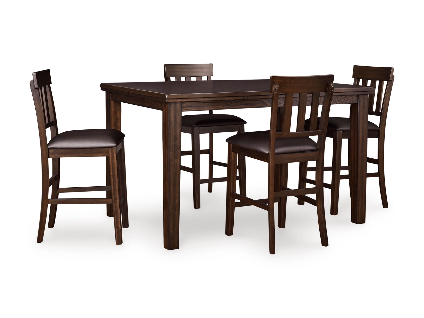 Haddigan Dark Brown Counter Height Dining Table, 4 Barstools and Bench (Online Special Price) - Ornate Home
