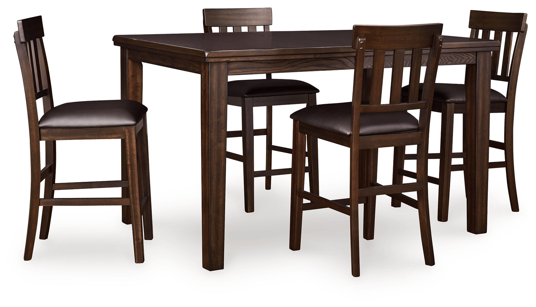 Haddigan Dark Brown Counter Height Dining Table and 4 Barstools - Ornate Home