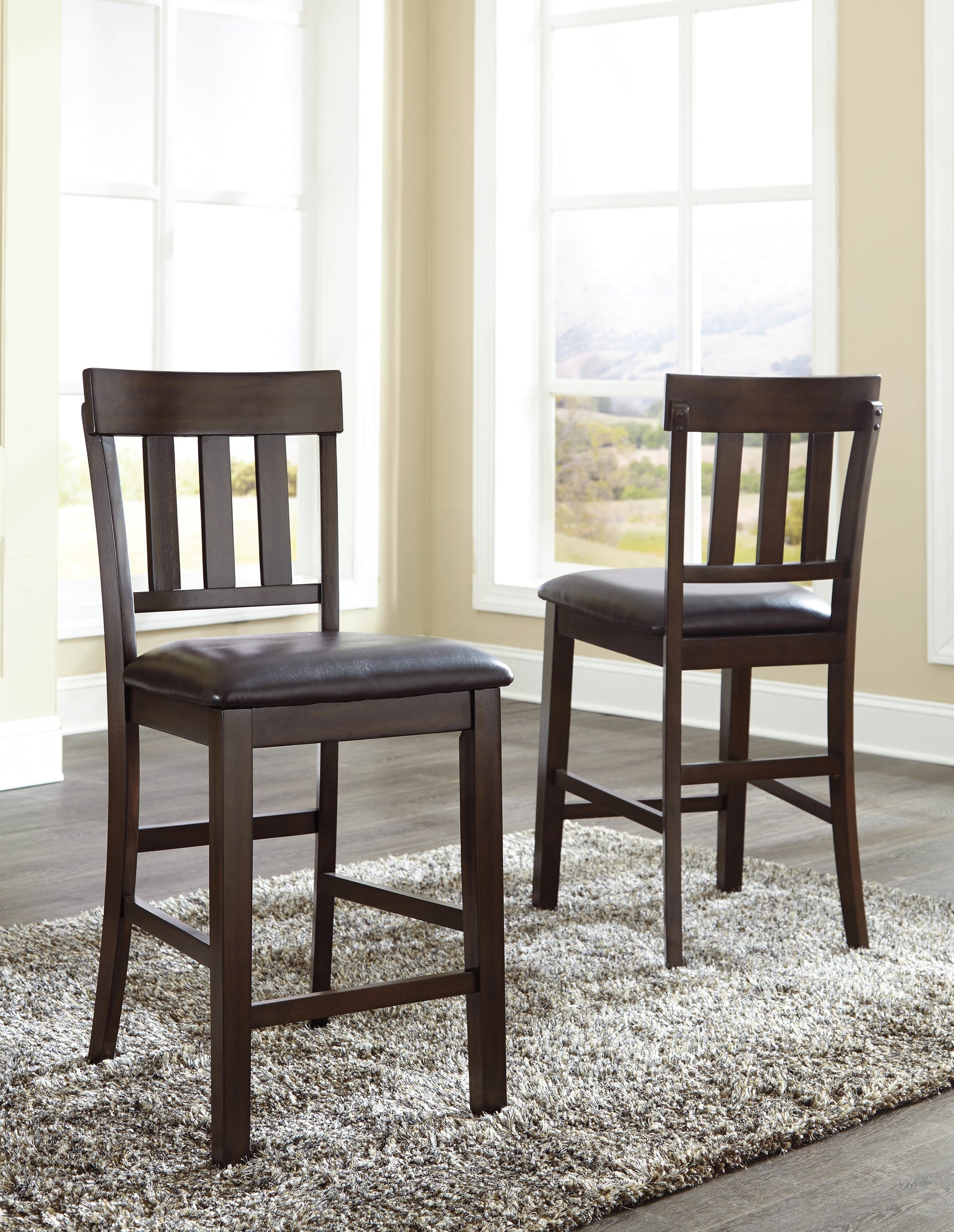 Haddigan Dark Brown Counter Height Dining Table and 4 Barstools - Ornate Home
