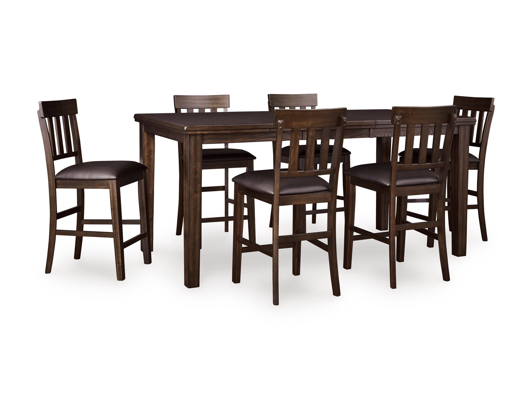 Haddigan Dark Brown Counter Height Dining Table and 6 Barstools (Online Special Price) - Ornate Home