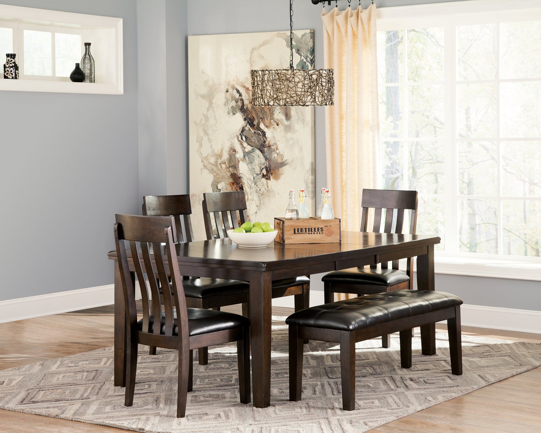 Haddigan Dark Brown Dining Room Table w/ Butterfly Extension (Online Special Price) - Ornate Home