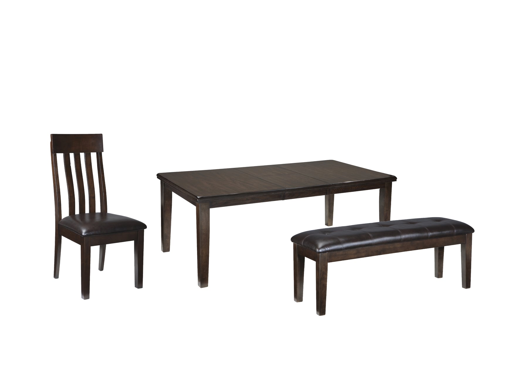 Haddigan Dark Brown Dining Table with 4 Chairs and Bench (Online Special Price) - Ornate Home