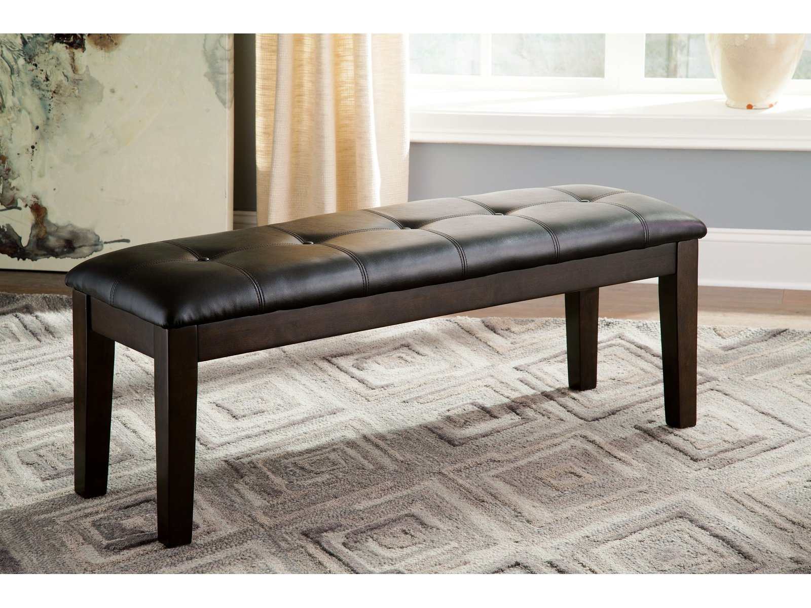 Haddigan Dark Brown Large Uph. Dining Room Bench (Online Special Price) - Ornate Home