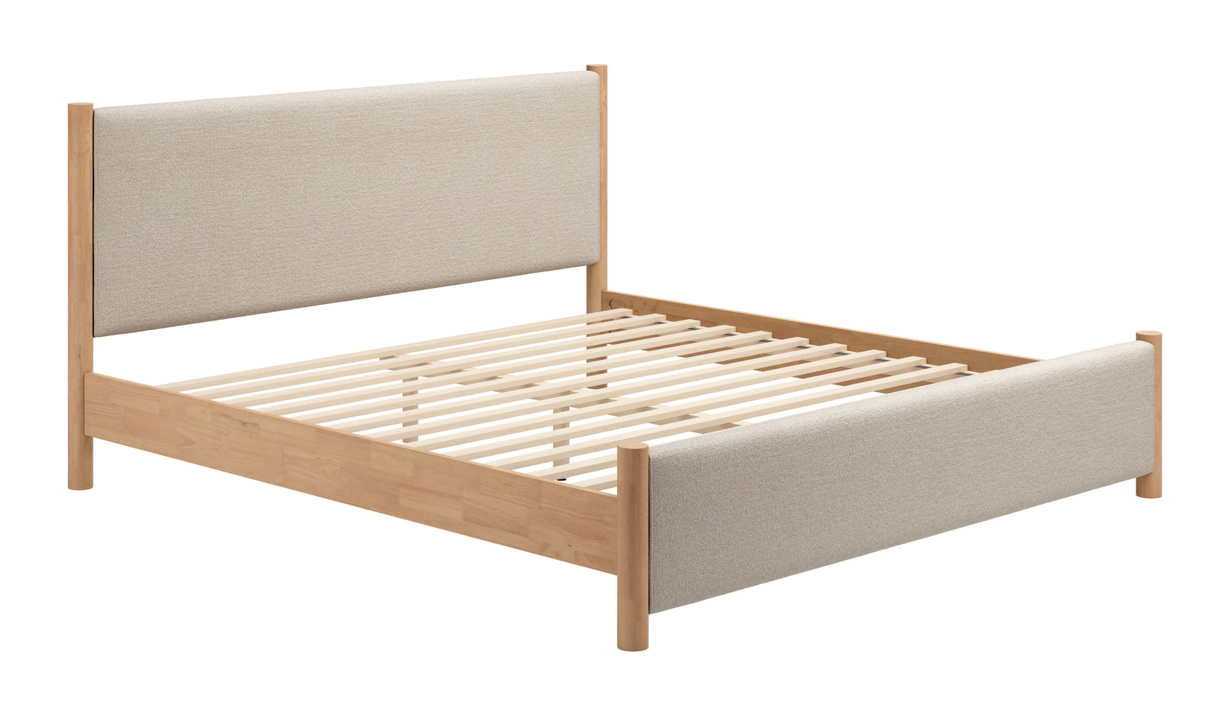 Hadi Beige & Natural King Bed - Ornate Home