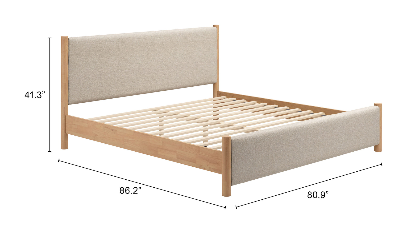 Hadi Beige & Natural King Bed - Ornate Home