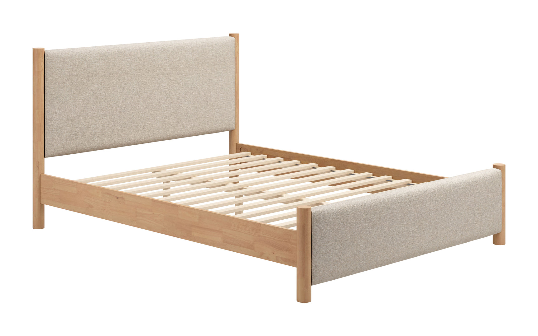 Hadi Beige & Natural Queen Bed - Ornate Home