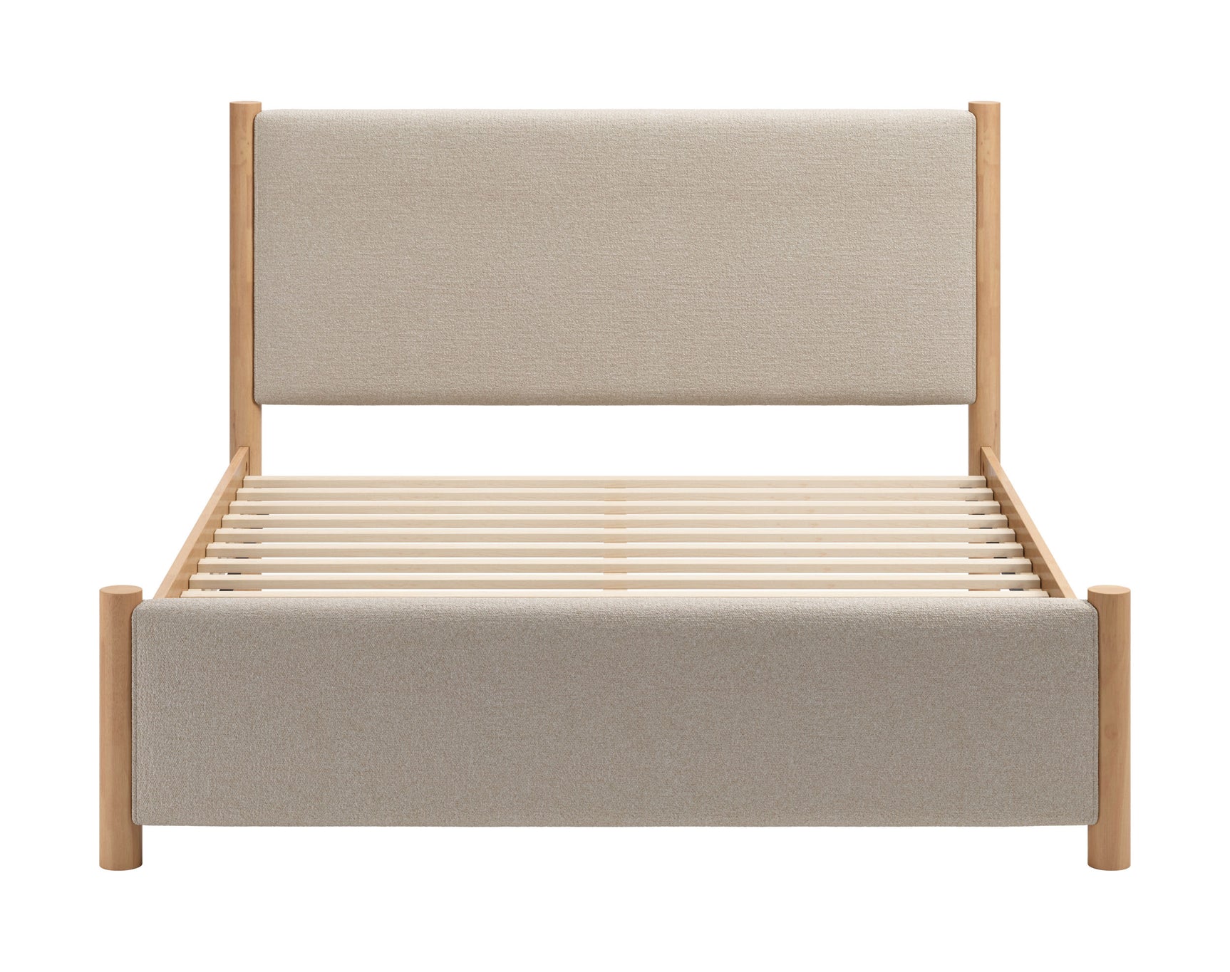 Hadi Beige & Natural Queen Bed - Ornate Home