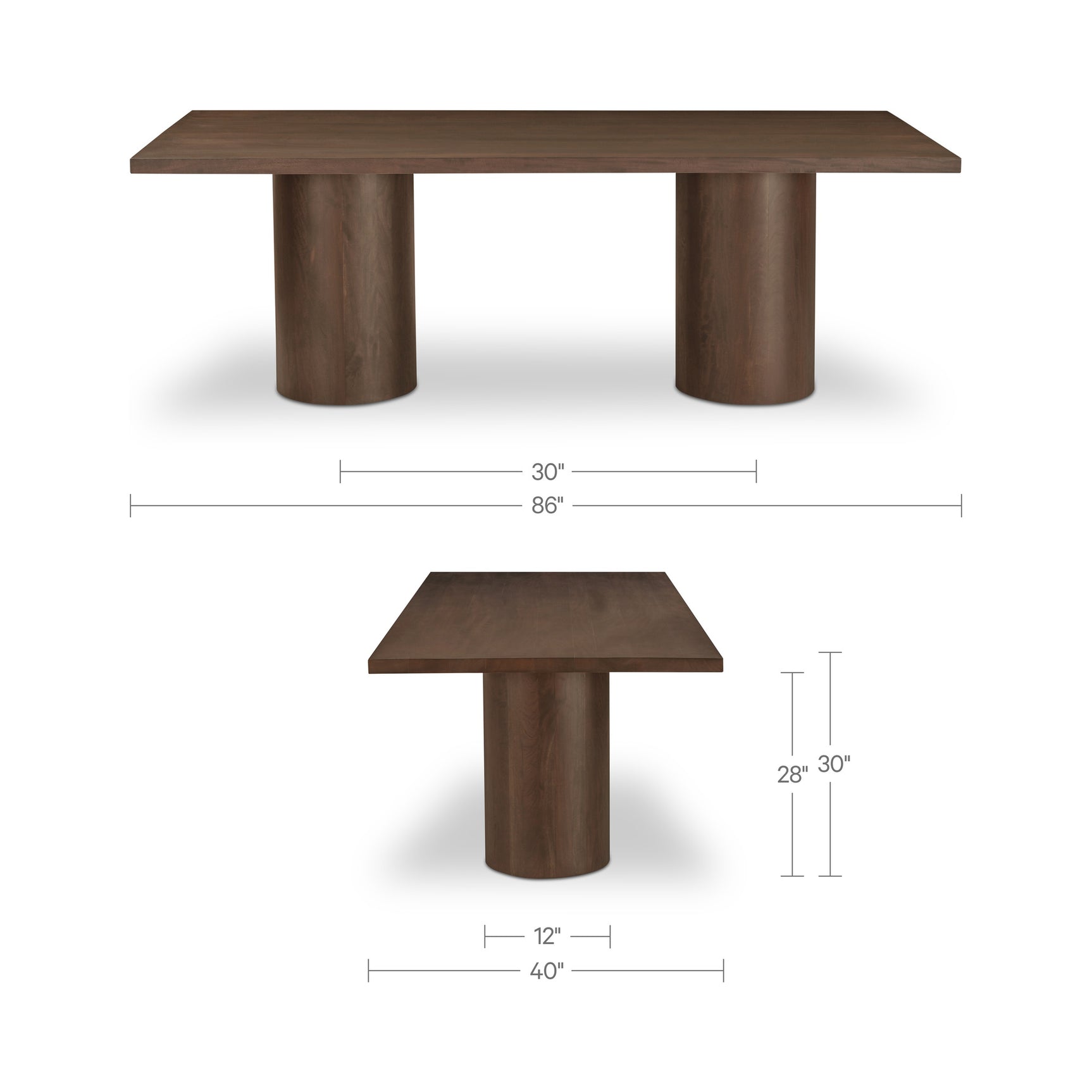 Hadley Warm Brown Large Dining Table - Ornate Home