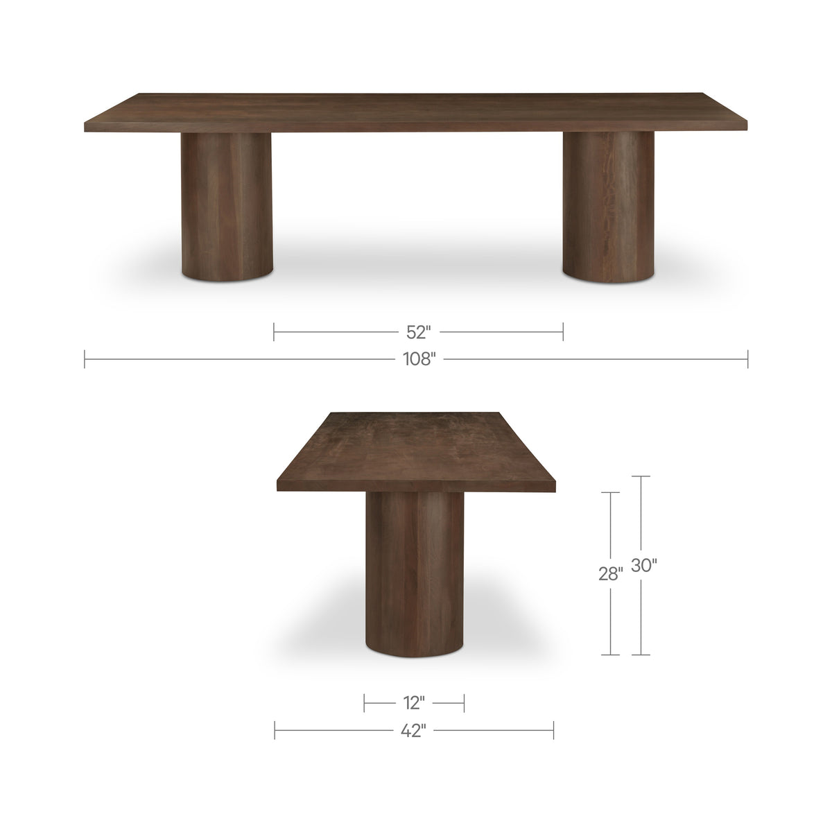 Hadley Warm Brown Small Dining Table - Ornate Home