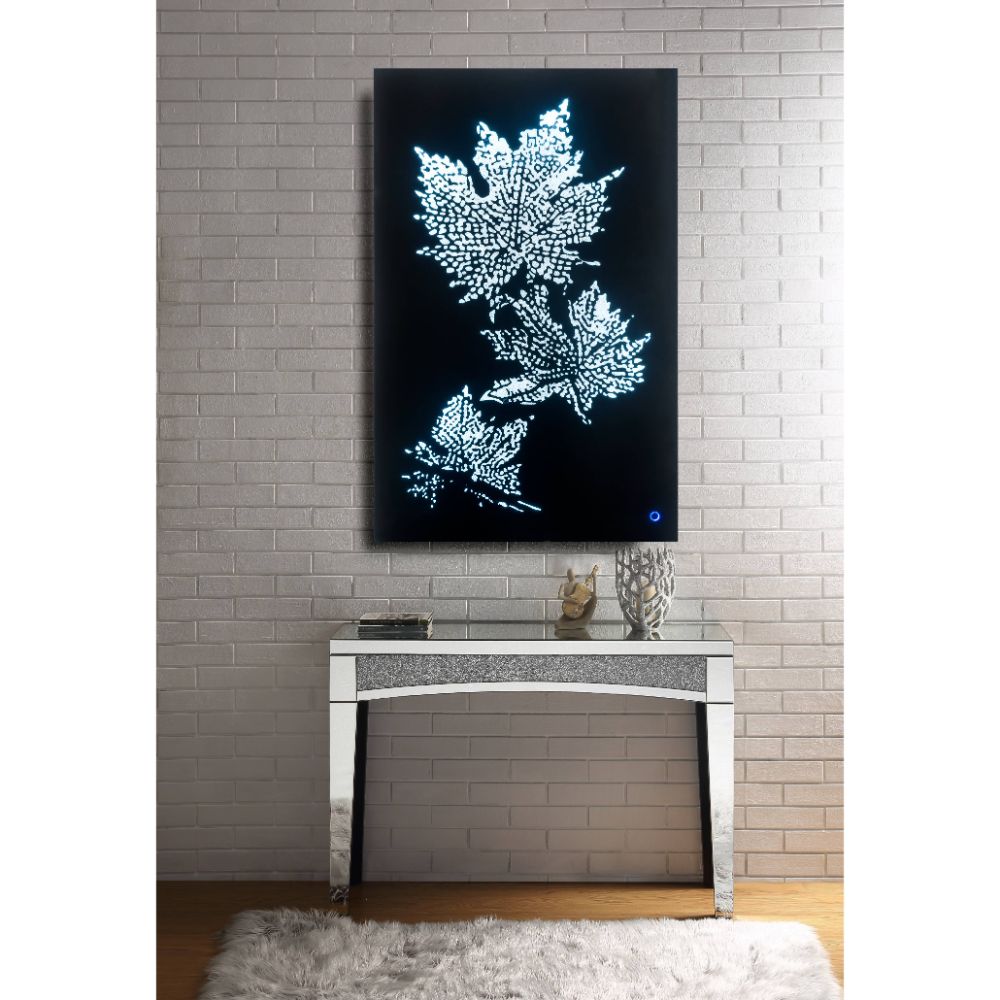 Hadrias Smoky Glass & Faux Crystal Wall Art (LED) - Ornate Home