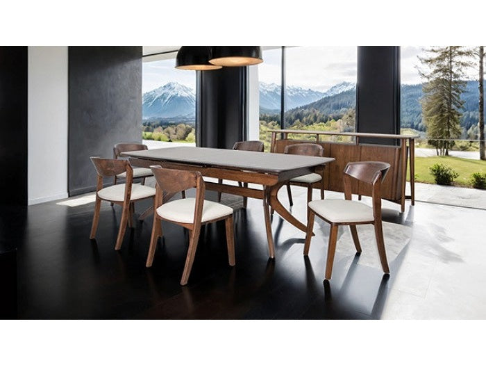 Hadsten Walnut 7 Piece Dining Set - Ornate Home