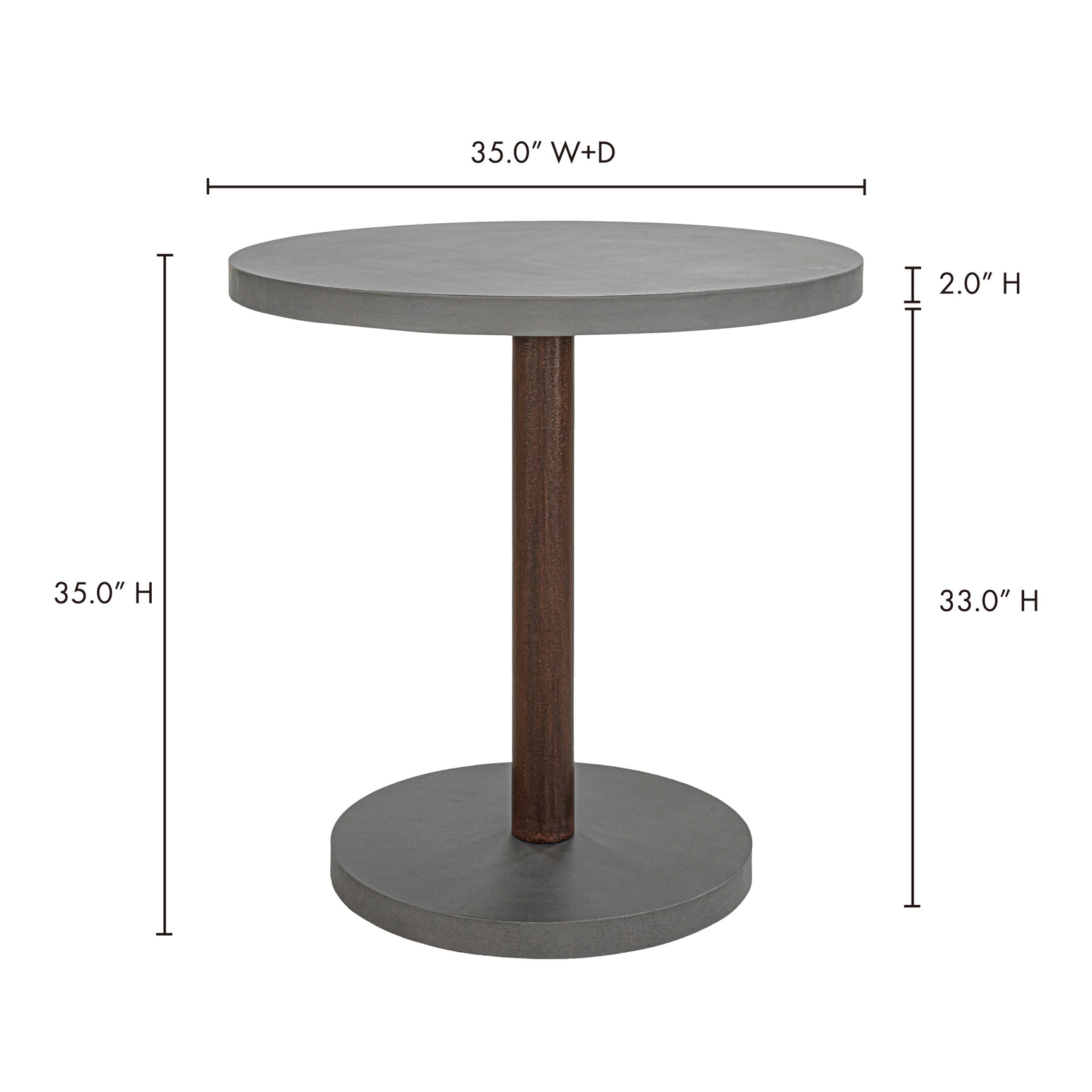 Hagan Dark Grey Outdoor Table - Ornate Home