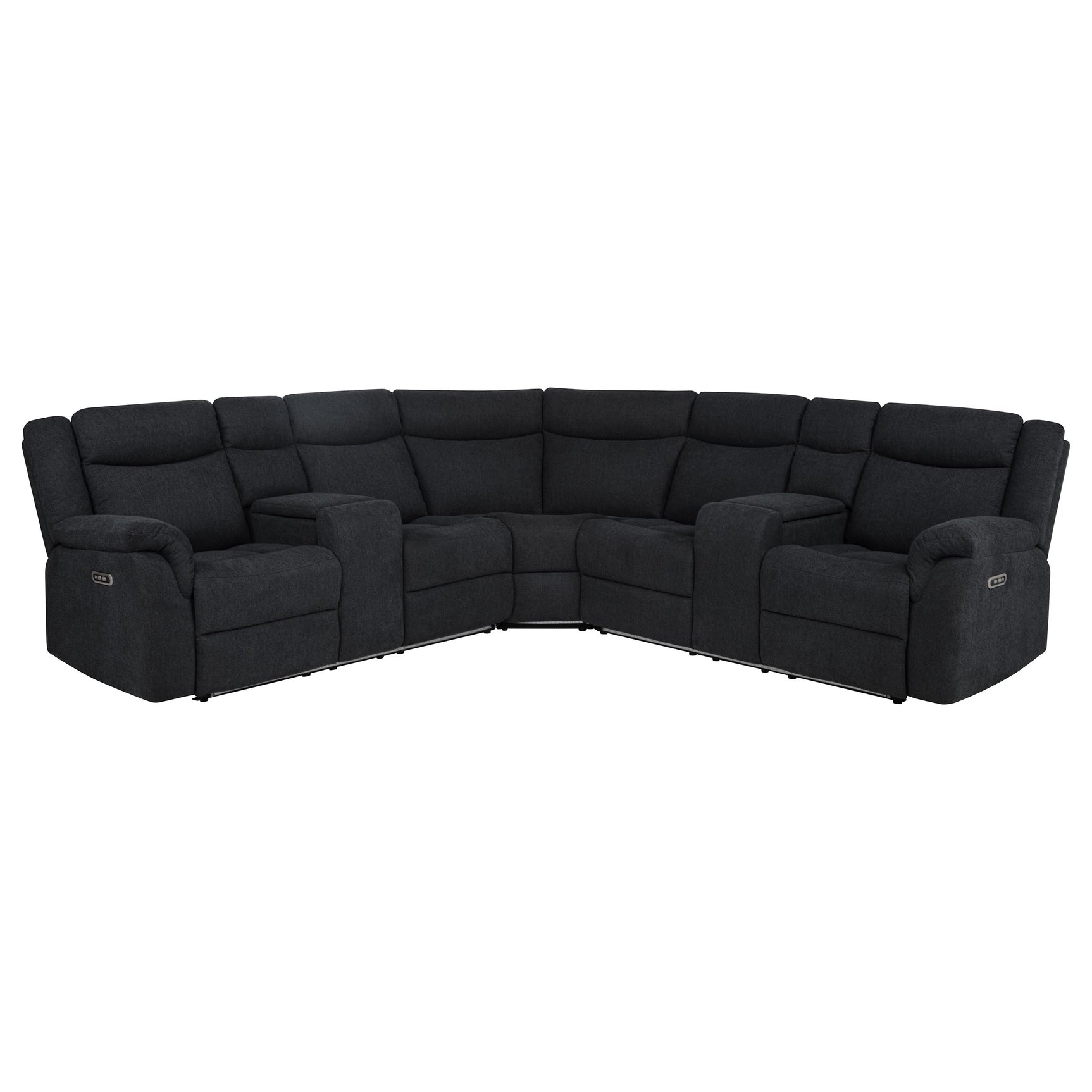 Hagen Steel Grey Upholstered Power Reclining Sectional Sofa - Ornate Home