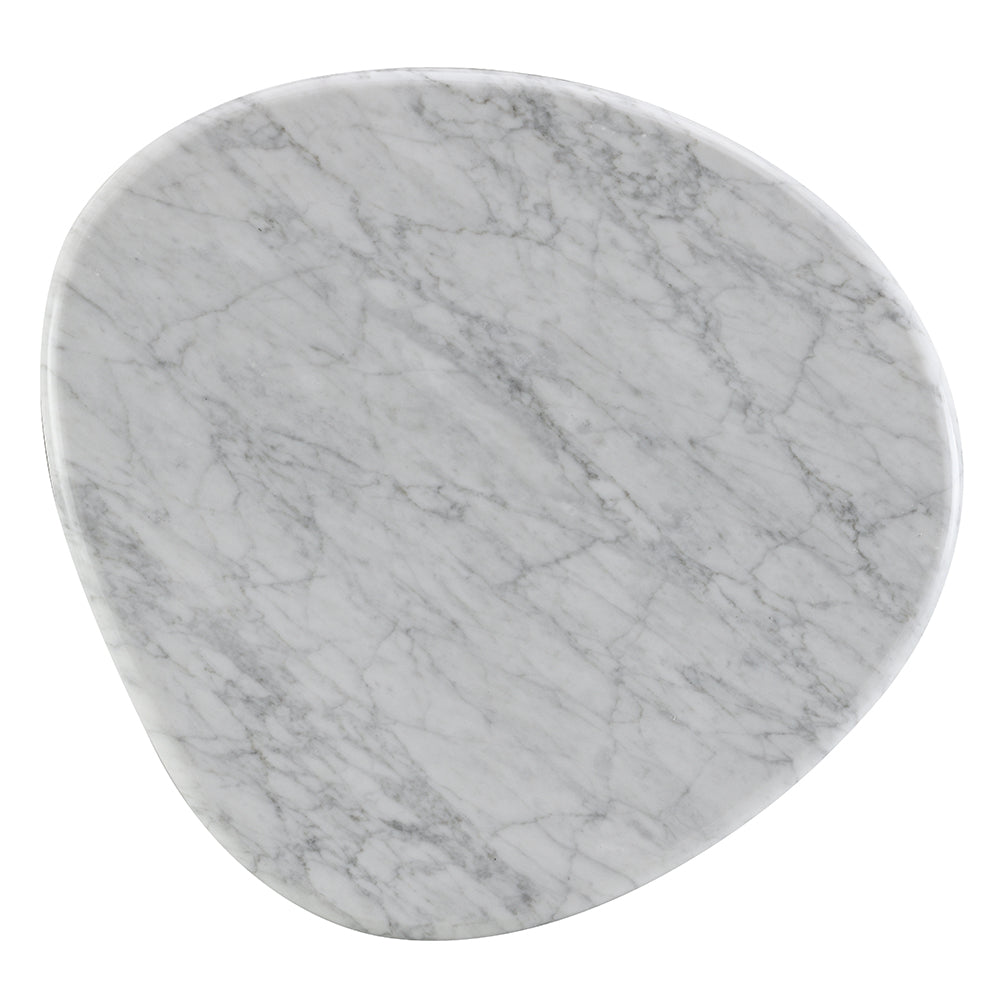 Haidar Natural Marble/Brown End Table - Ornate Home