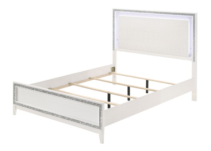 Haiden Eastern King Panel Bed w/LED Light - Ornate Home