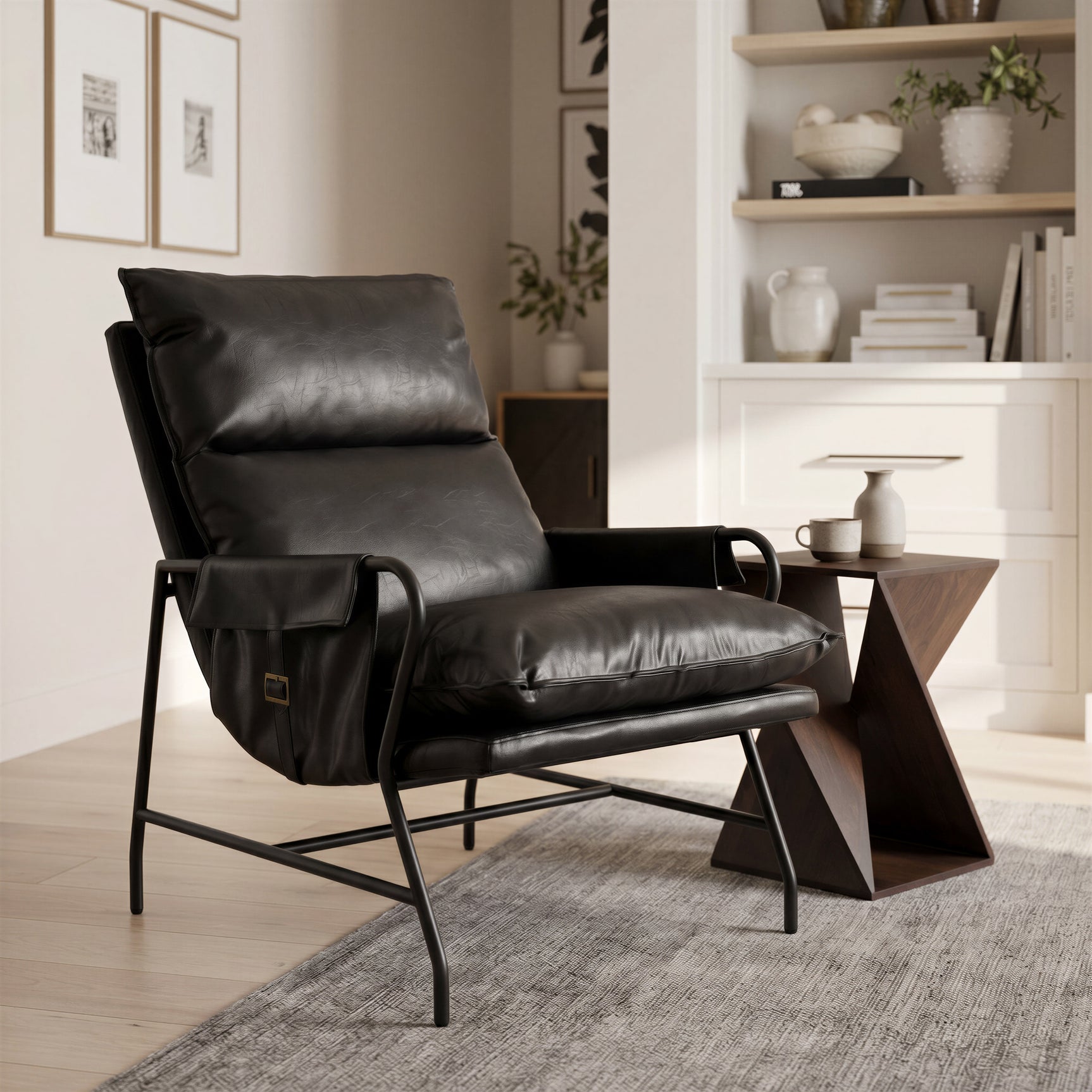 Halaus Black Accent Chair - Ornate Home