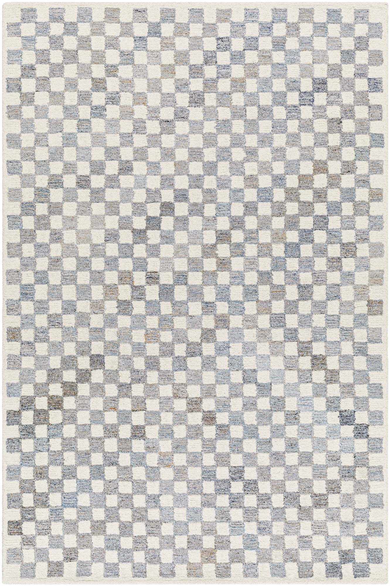 Halen Gray Checkered Area Rug - Ornate Home