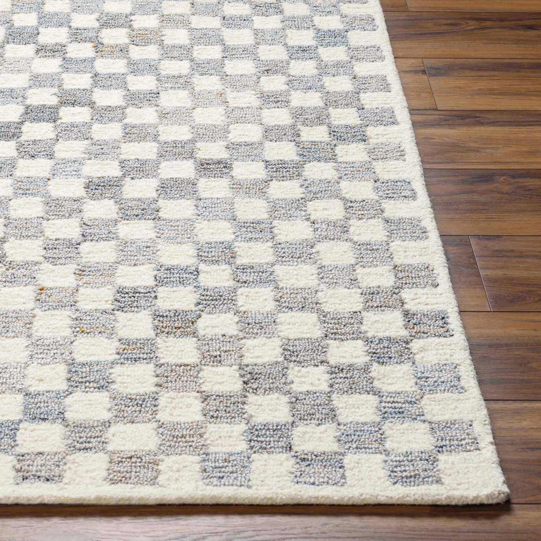 Halen Gray Checkered Area Rug - Ornate Home
