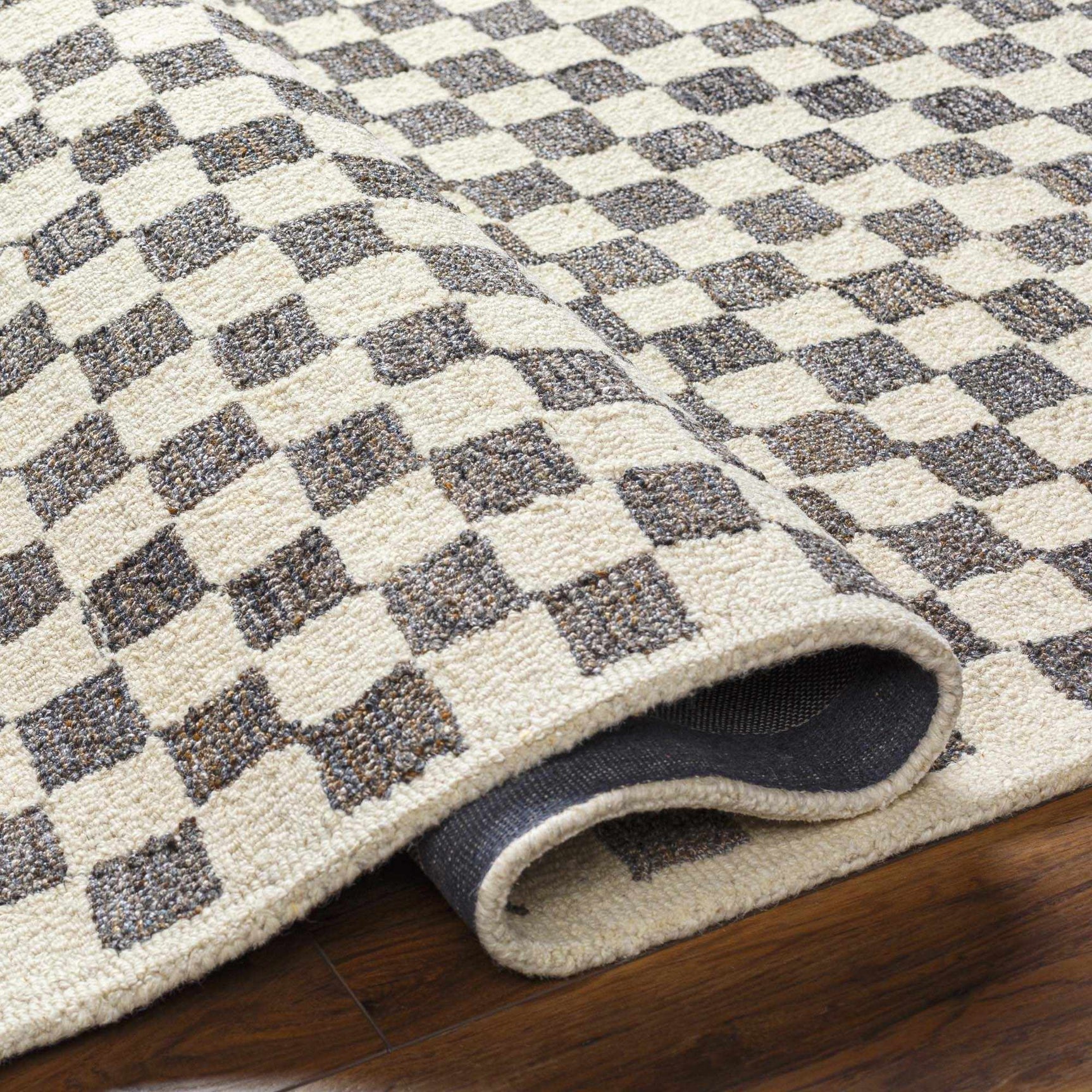Halen Taupe Checkered Area Rug - Ornate Home