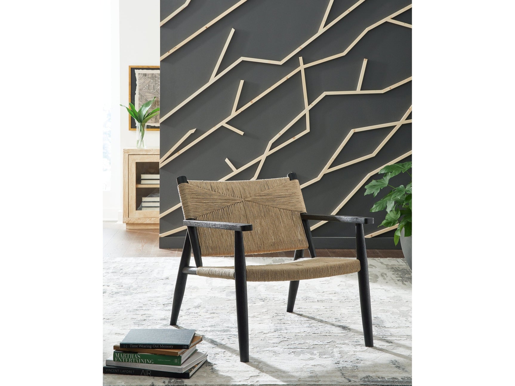 Halfmore Black/Natural Accent Chair (Online Special Price) - Ornate Home
