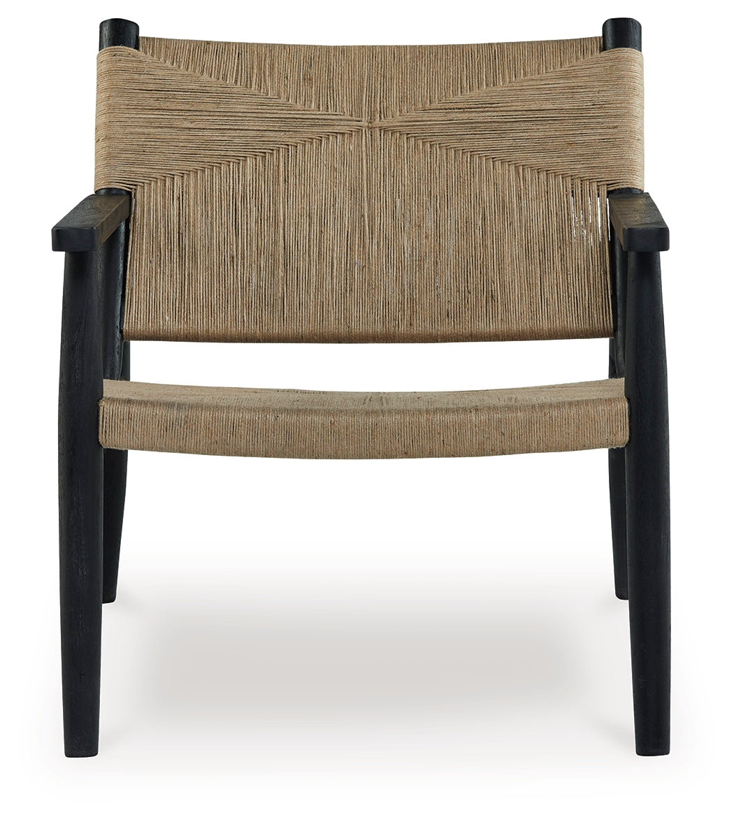 Halfmore Black/Natural Accent Chair - Ornate Home
