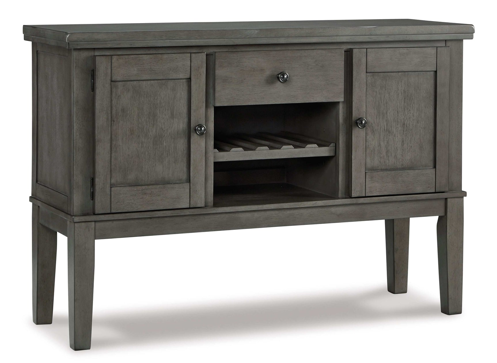 Hallanden Gray Dining Room Set w/ Storage Sideboard / 8pc - Ornate Home