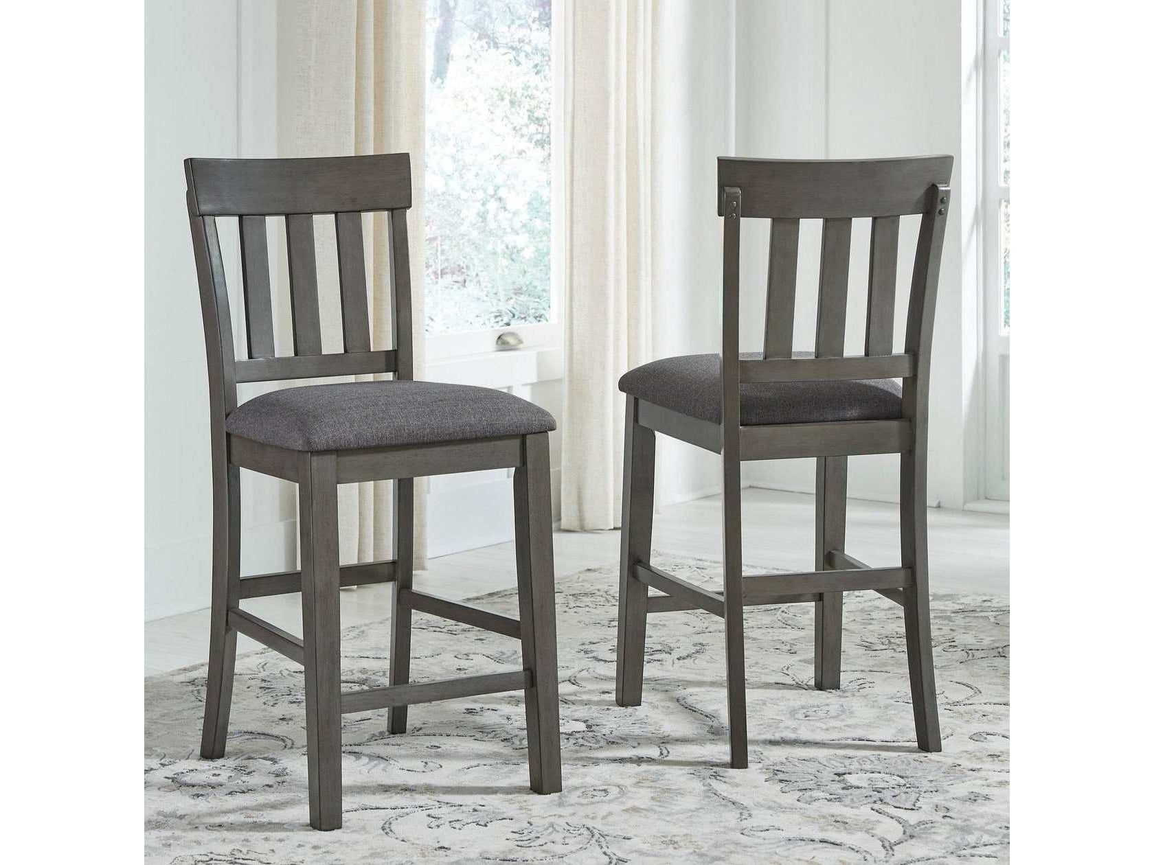 Hallanden Two-tone Gray Counter Height Bar Chair (Set of 2) (Online Special Price) - Ornate Home