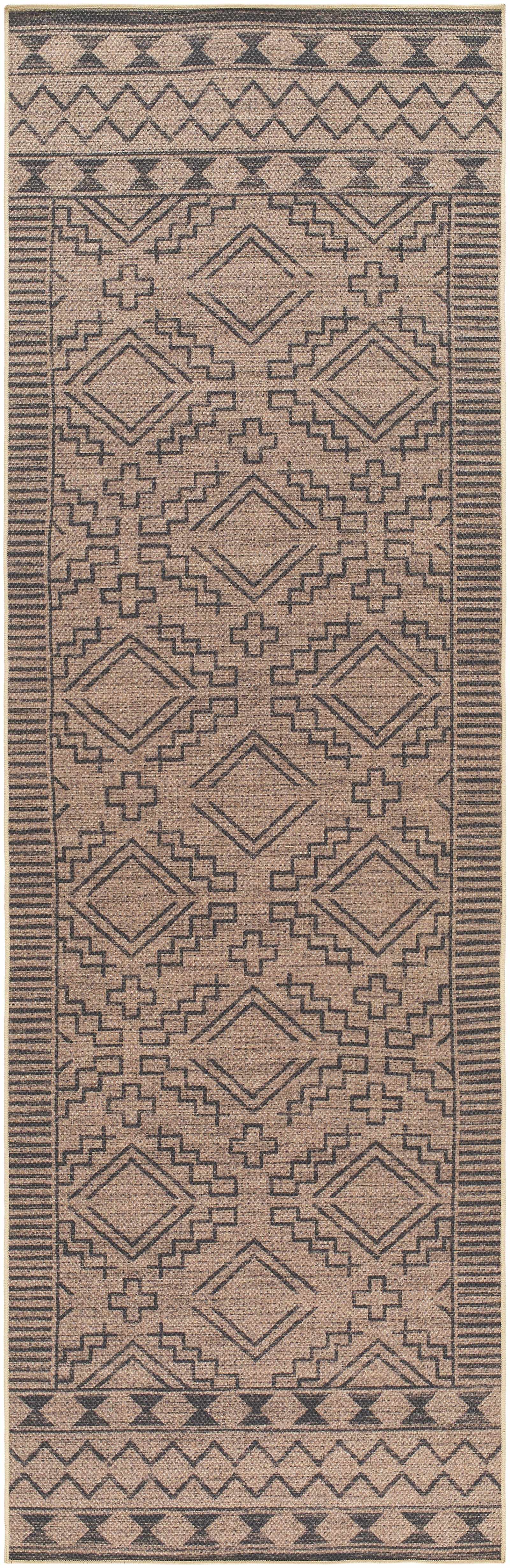 Halle Tan & Black Washable Area Rug - Clearance - Ornate Home