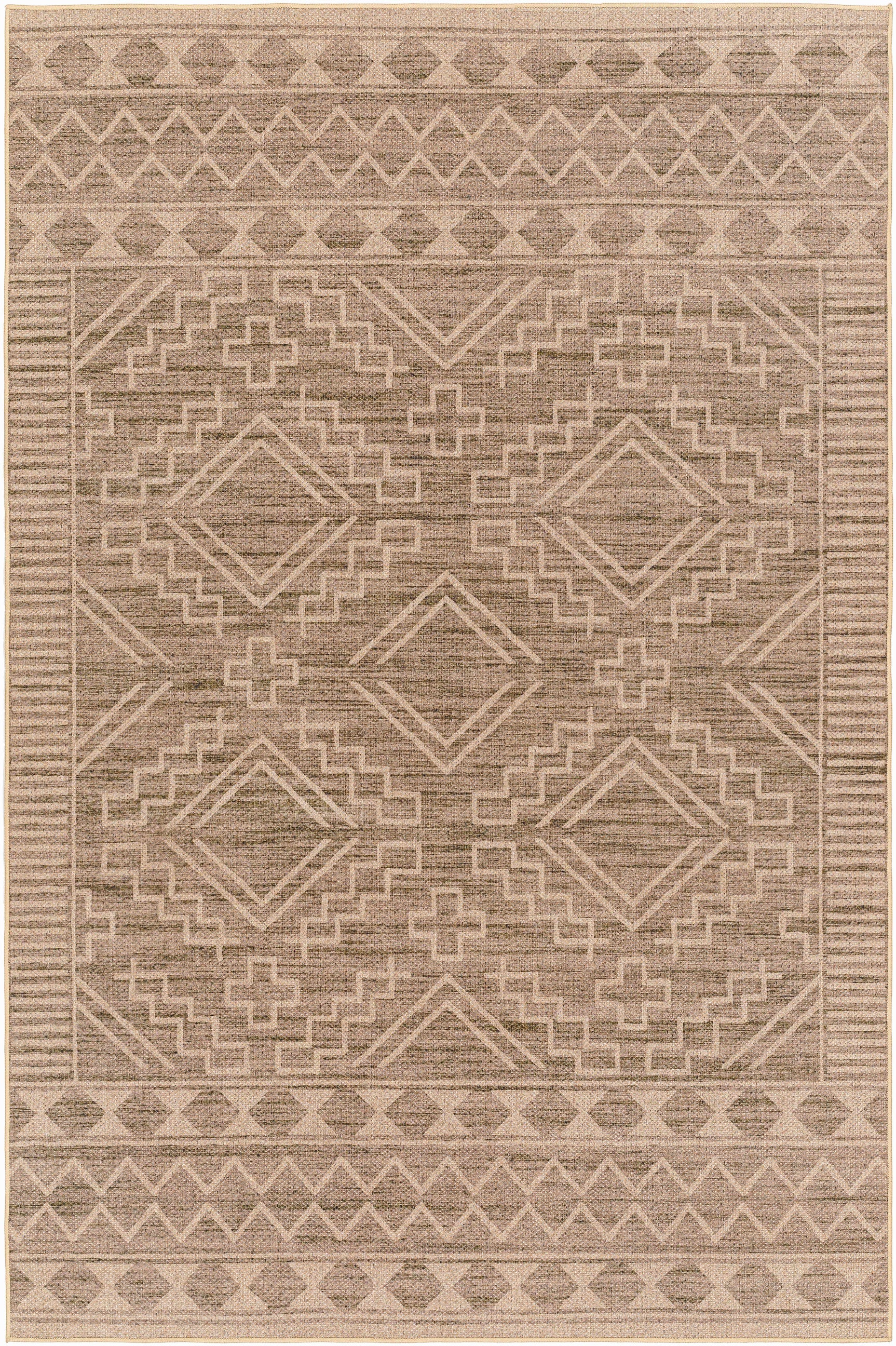 Halle Tan Washable Area Rug - Clearance - Ornate Home
