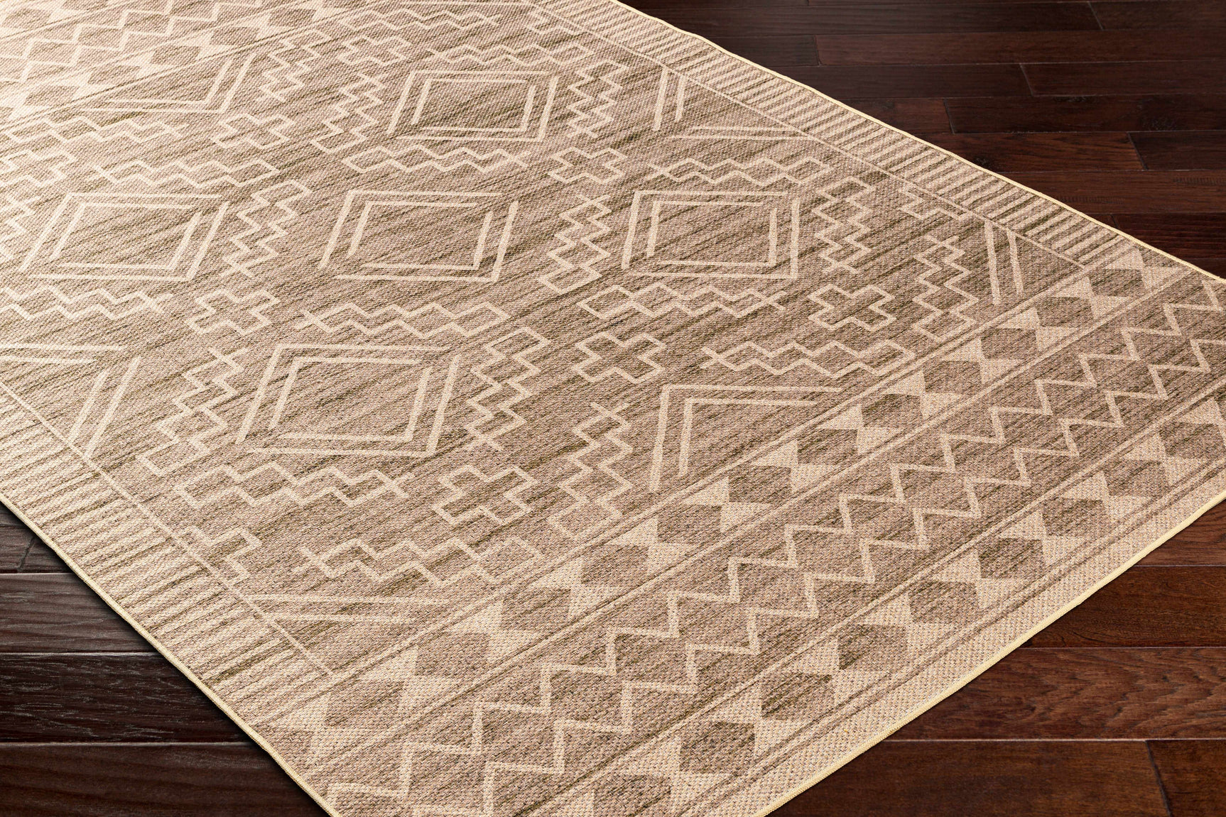 Halle Tan Washable Area Rug - Clearance - Ornate Home