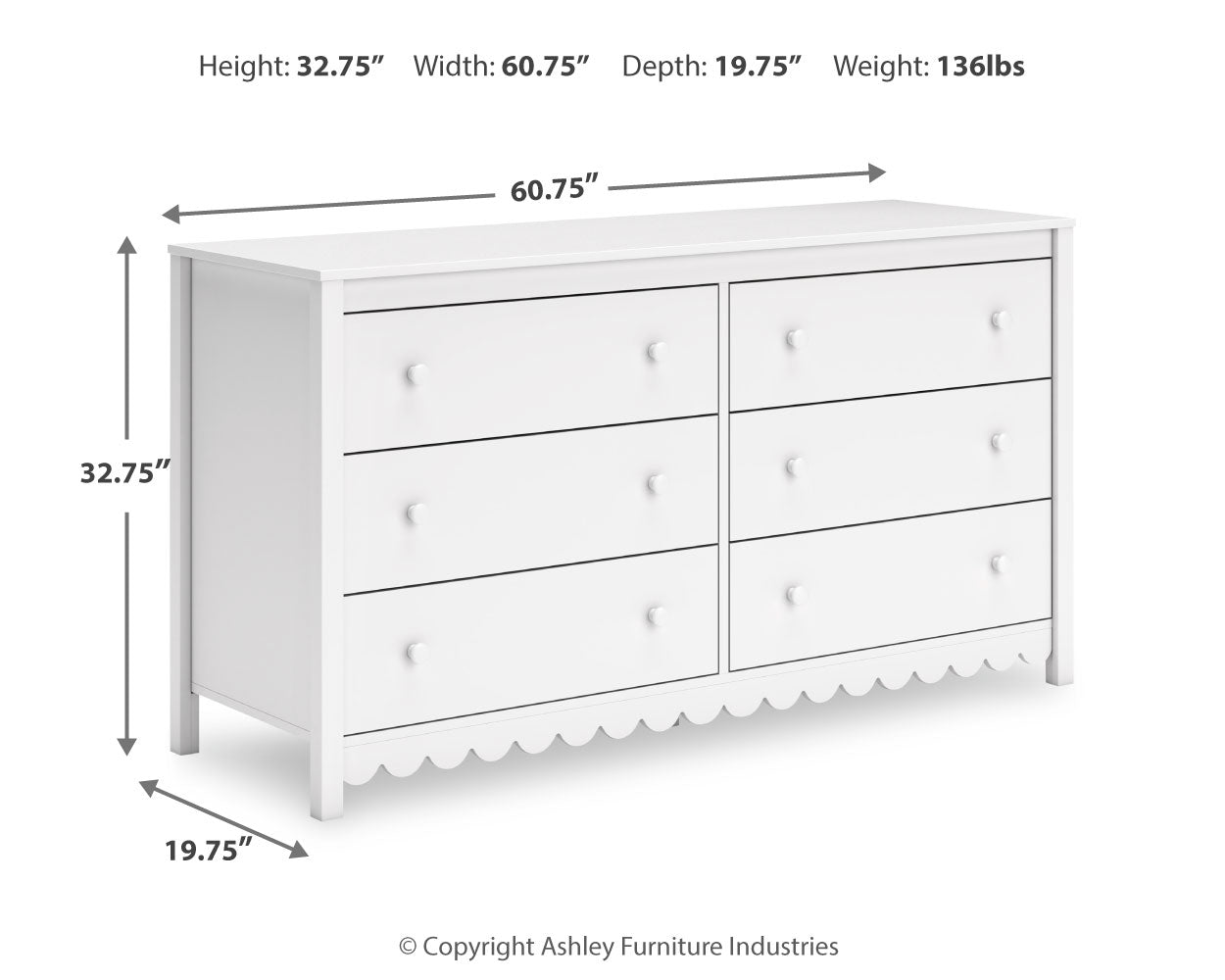 Hallityn White Dresser (Online Special Price) - Ornate Home