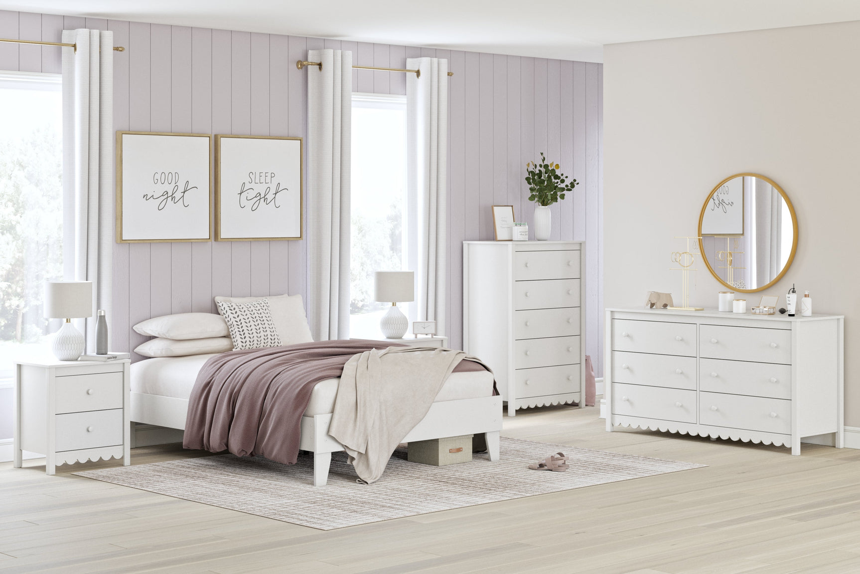 Hallityn White Full Platform Bed (Online Special Price) - Ornate Home