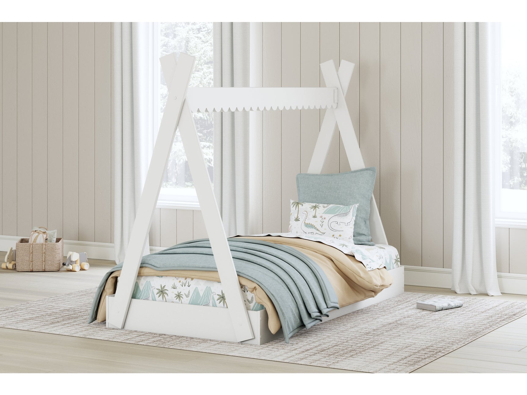 Hallityn White Twin Tent Bed - Ornate Home