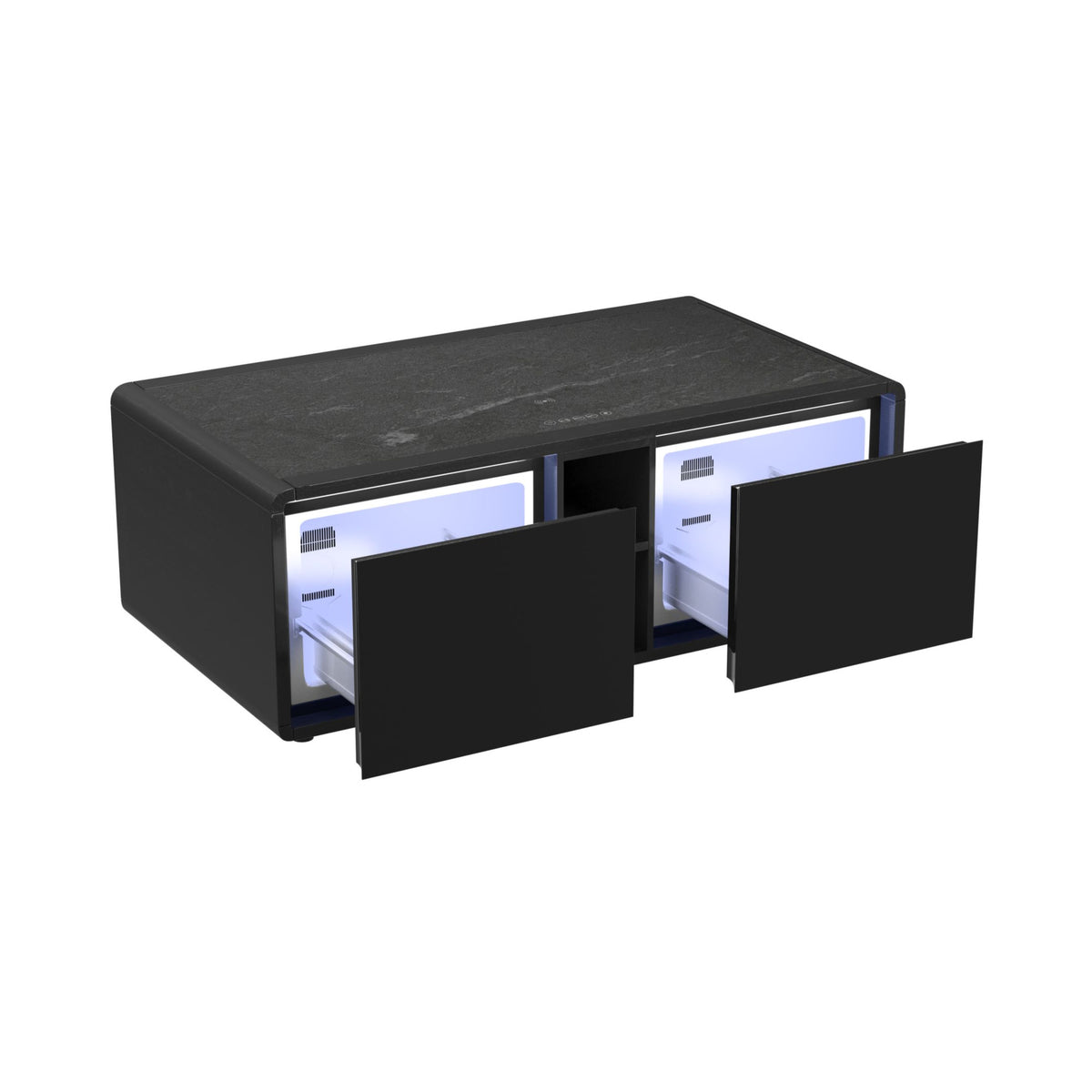 Halo Black 2-Piece Smart Occasional Table Set with Smart Coffee Table & Round Smart End Table - Ornate Home