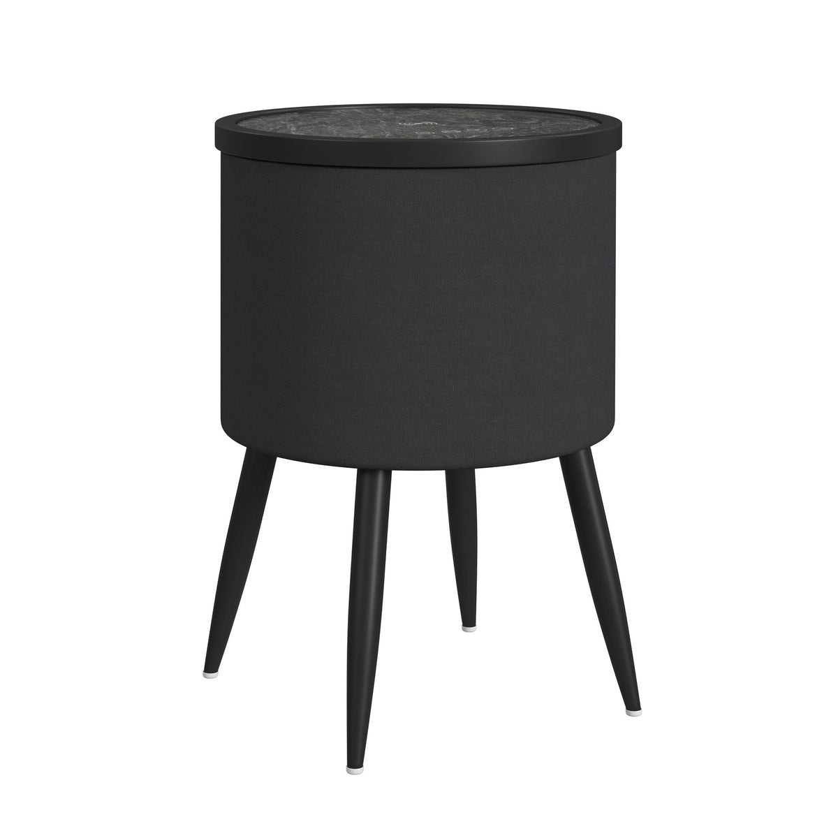 Halo Black 2-Piece Smart Occasional Table Set with Smart Coffee Table & Round Smart End Table - Ornate Home