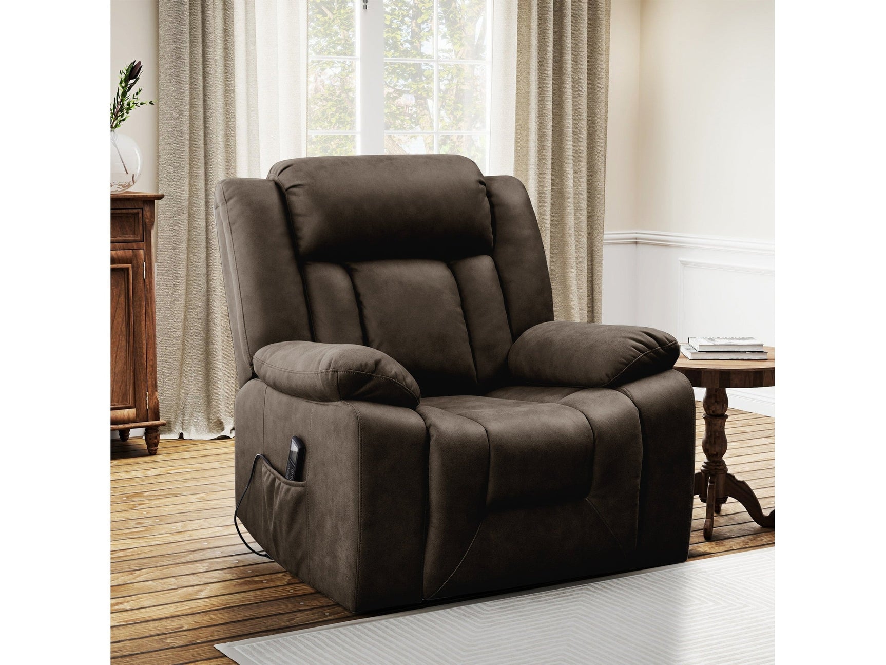 Halston Brown Power Lift Recliner - Ornate Home