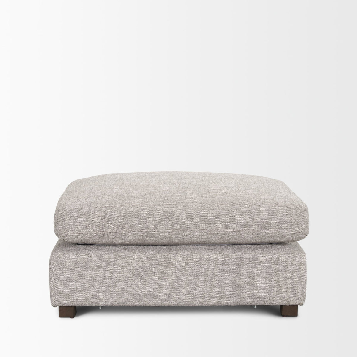 Halston Light Gray Small Ottoman Performance Fabric - Ornate Home