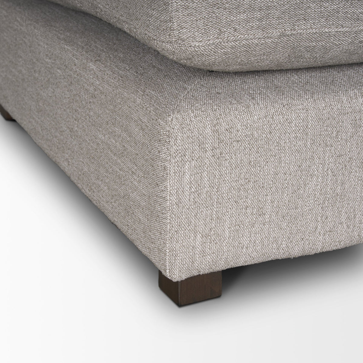 Halston Light Gray Small Ottoman Performance Fabric - Ornate Home