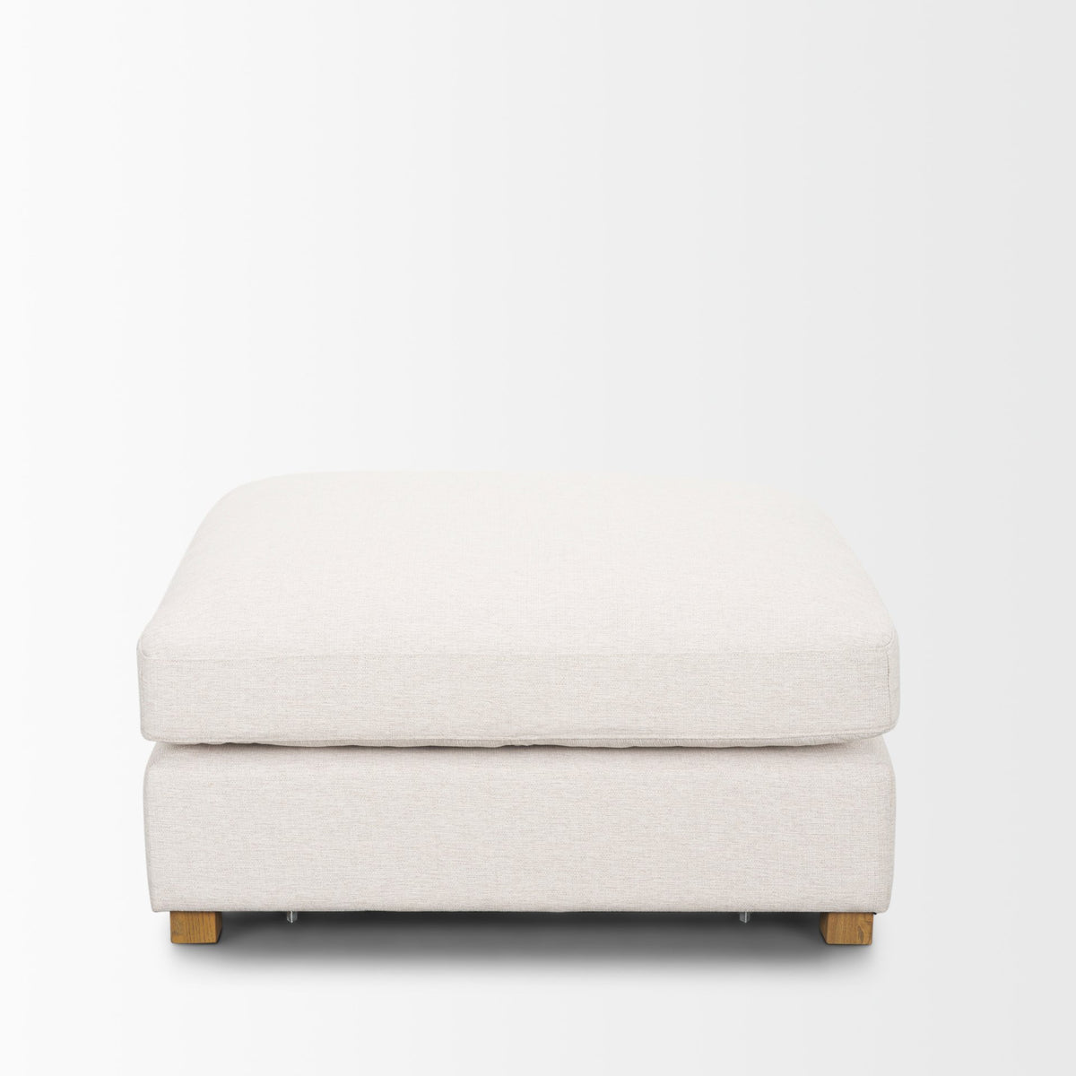 Halston Oatmeal Large Ottoman Performance Fabric - Ornate Home
