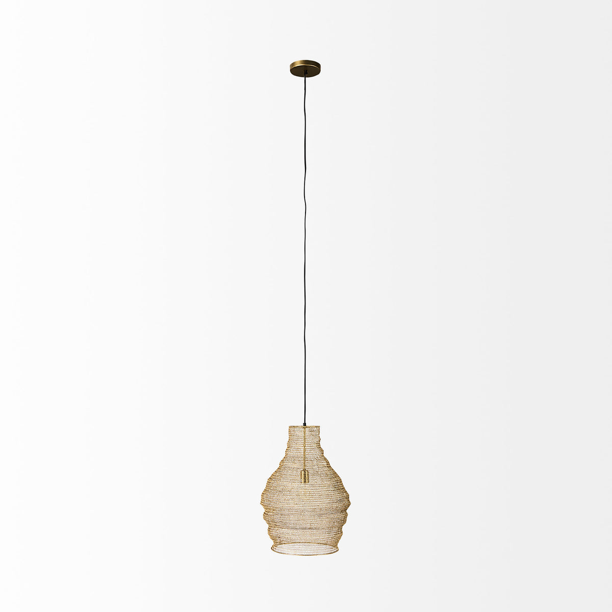 Halycon Gold Mesh and Iron Pendant Light - Ornate Home