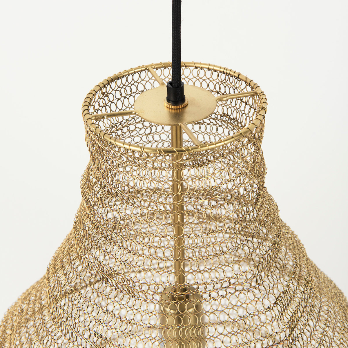 Halycon Gold Mesh and Iron Pendant Light - Ornate Home
