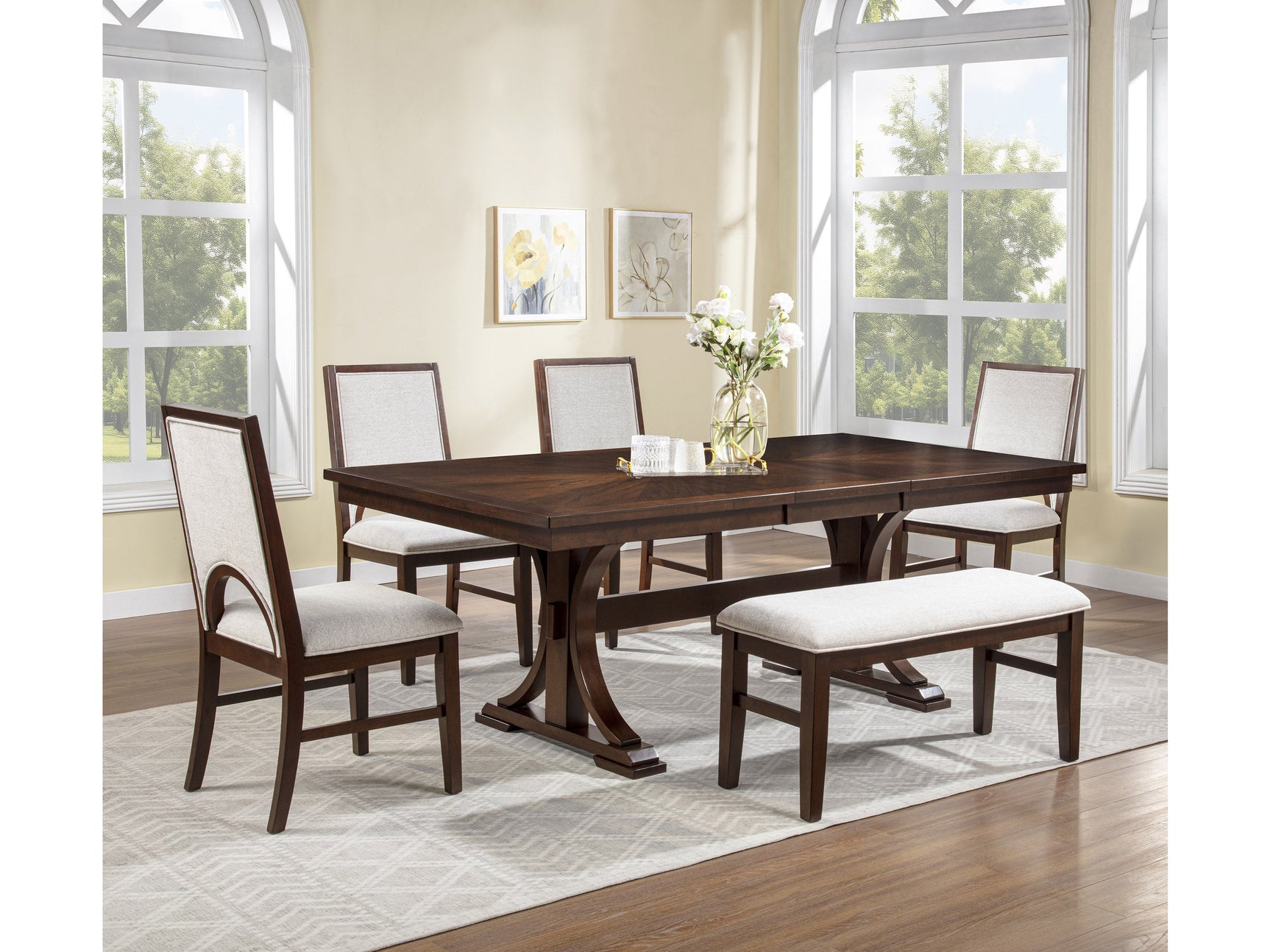 Hamil Beige/Brown Dining Set - Ornate Home