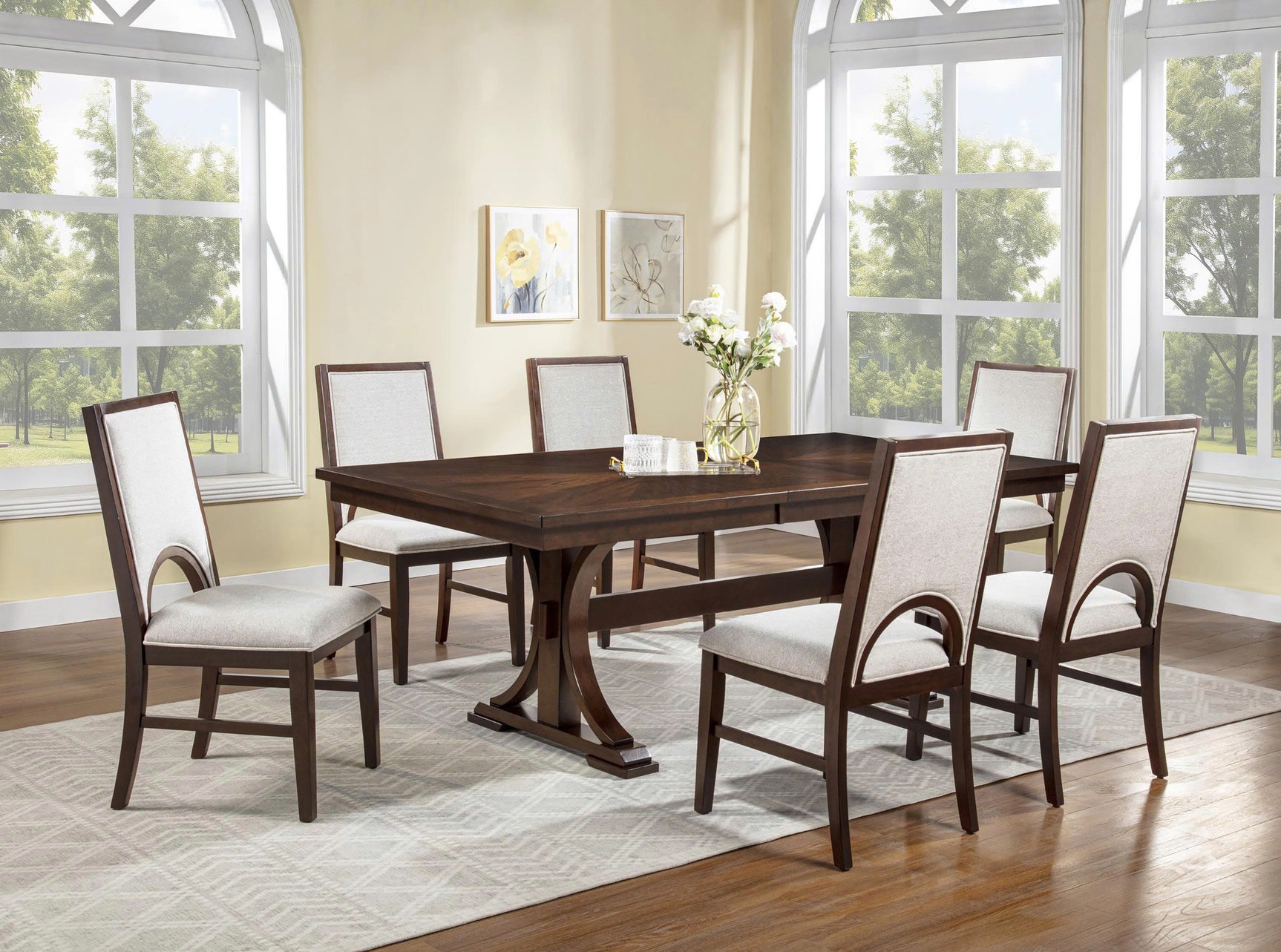Hamil Beige/Brown Dining Set - Ornate Home